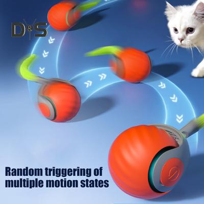 2Pcs Interactive Cat Ball Toy USB Rechargeable Rolling Ball Two Speed Modes Automatic Moving Smart Ball Cat Toy