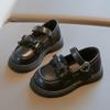Girls Party Shoes Sweet Elegant Children's Leather Shoes 2024 Fashion Spring Autumn Kids Princess Lace Single Shoes Thick Bottom