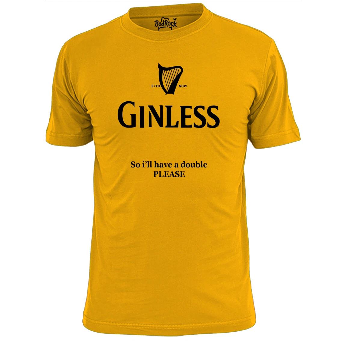 Mens Ginless Funny T shirt Booze Beer Drinking Gin L