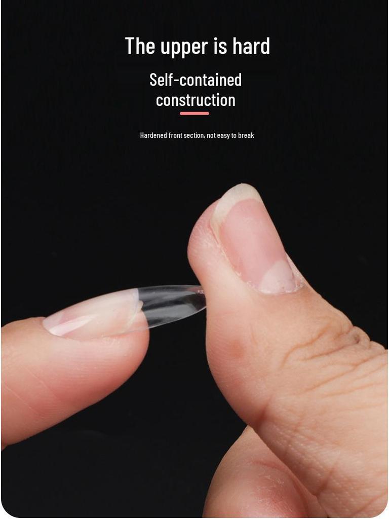 Dwustronne Ultracienkie Bezszwowe Końcówki do Paznokci Przedłużanych - 500 Sztuk, Francuski Ballet Kropelka Wodna Owalny Styl