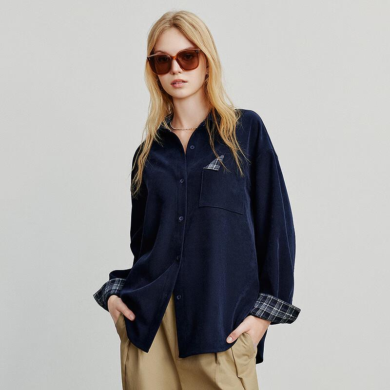 Chuyu Women's Plaid Brushed Shirt Jacket