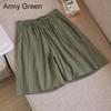 Frauen Sommer Elastische Taille Breite Bein Hosen Kordelzug Shorts Strand Shorts Lose Beiläufige Einfarbig