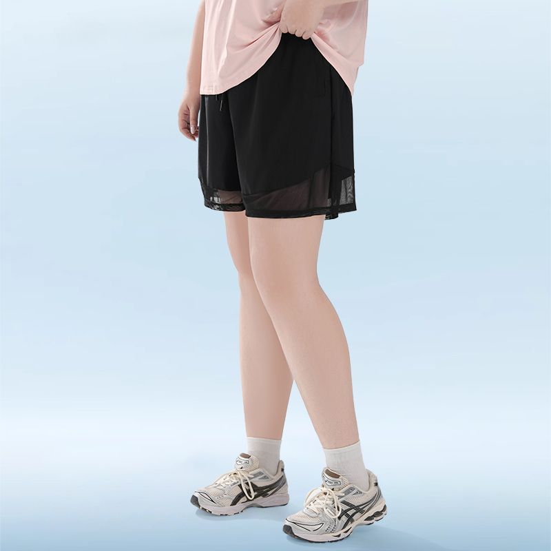 

Plus size women clothing [Cool Feeling Quick-Drying Shorts] Summer Chubby Girl Sports Loose Casual Fitness Pants Breathable Three Pants
