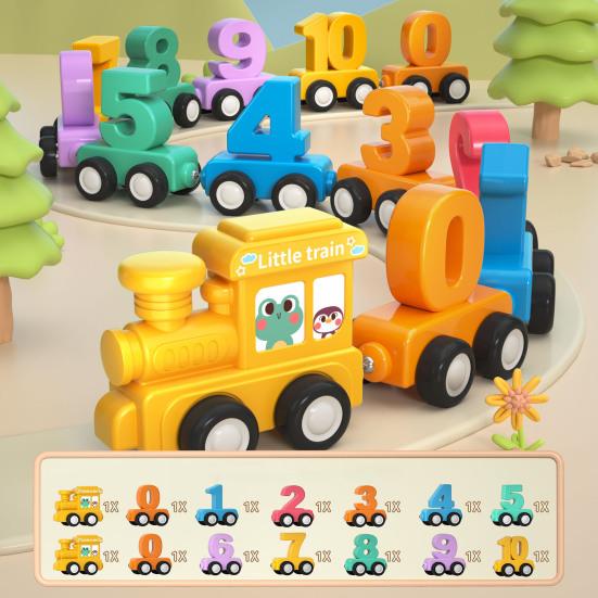 7/11/12/14Pcs/Set Magnetic Number Train Toy Kit Toddlers Number Counting Color Sorting Preschool Learning Activity Educational Train Toy Birthday Gift
