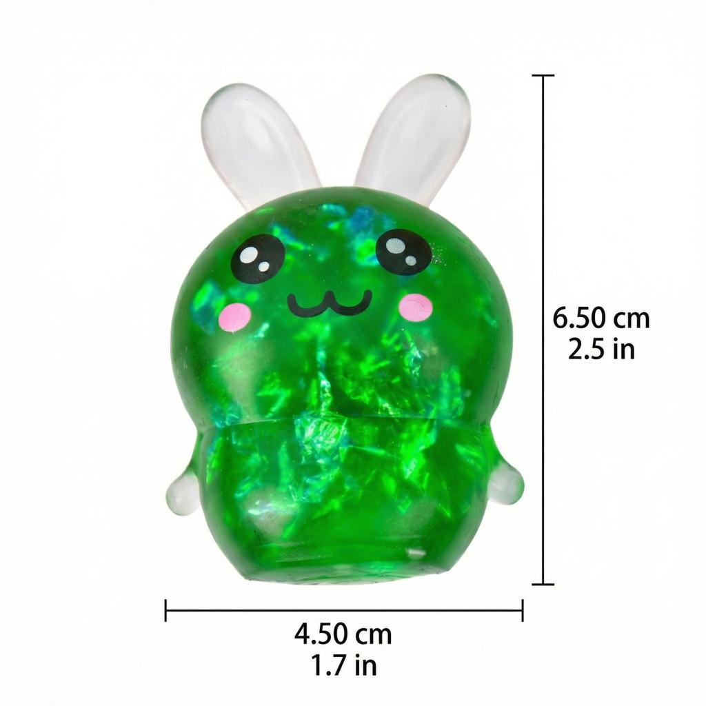 1Pcs Squishy Bunny Stress Balls With Light Stress Relief Toy Girls Kids Fidget Toys Colorful Rabbit For Easter Basket Gifts