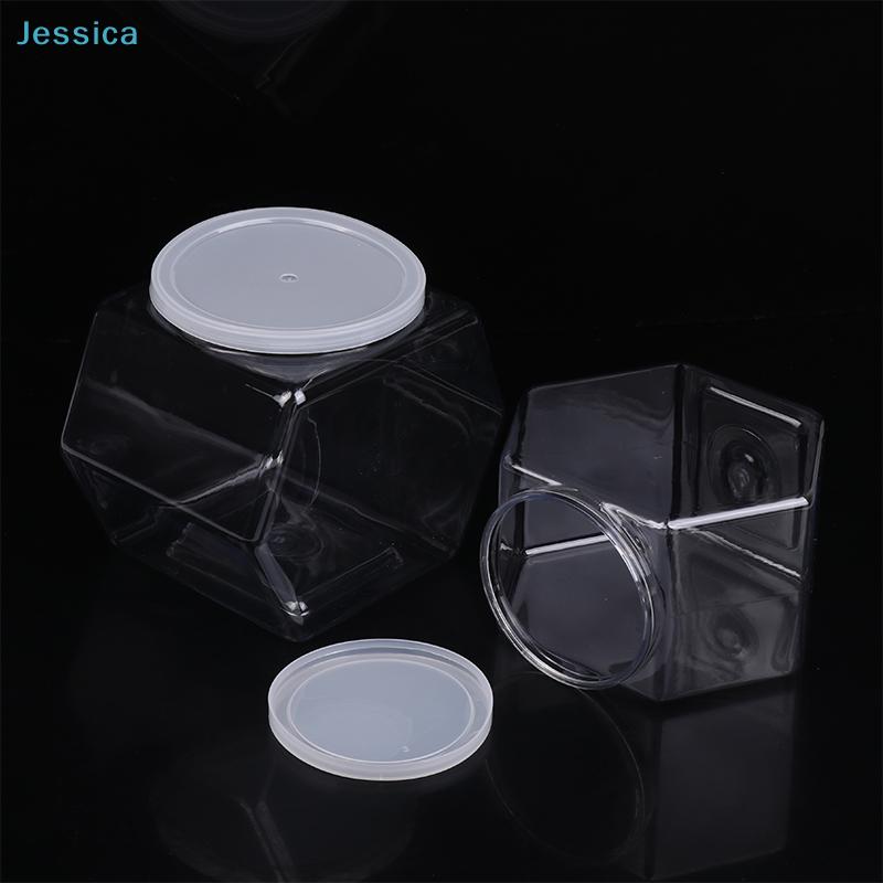 Hexagon Clear Plastic Storage Jars With Airtight Lids – Food-Safe Containers For Kitchen Snacks Candies Organizing