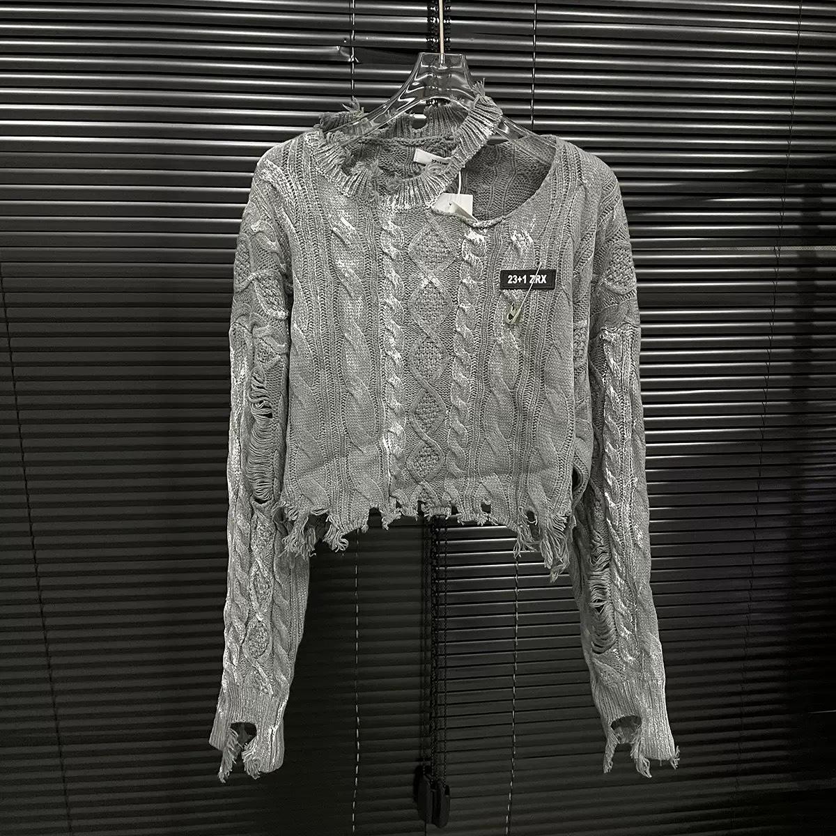 

«Женский вязаный свитер в ленивом стиле — осенний грязный дизайн» Medium серый