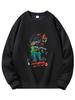 Men's Crew Neck Printed Sweatshirt, Spring/Autumn Loose Fit Casual Pullover, Trendy and Versatile Top for Men
