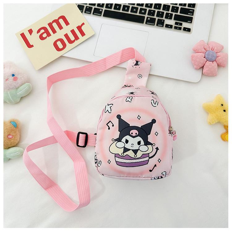 Hello Kitty Kids Crossbody Bag Lightweight Nylon Chest Pack For Daily Essentials Unisex Design