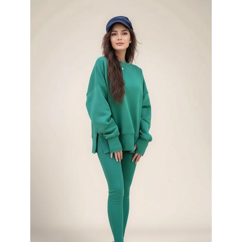 Women's European & American Casual Loose Sweatshirt and Skinny Pants Set - 2025 Autumn/Winter Collection