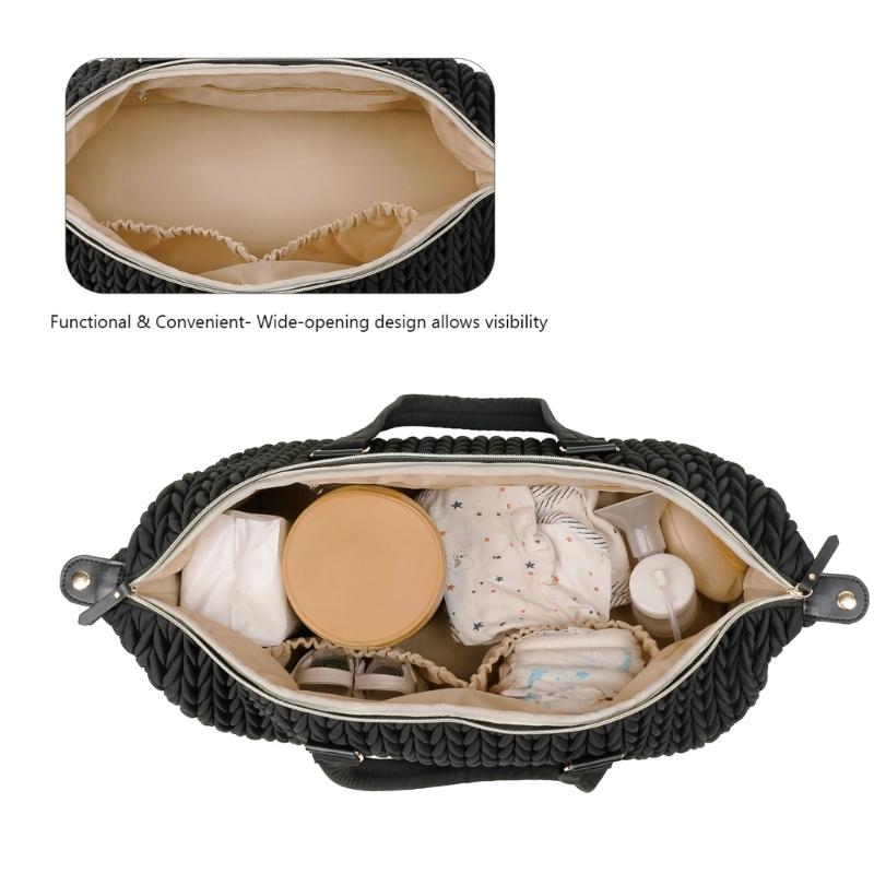Spacious Two Tie Diaper Bag with Multifunction Compartments multifunction Large mother Diaper Bag Upgrades for Moms Travel