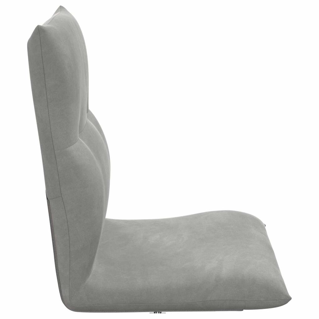 Adjustable Floor Chair Light Grey Velvet