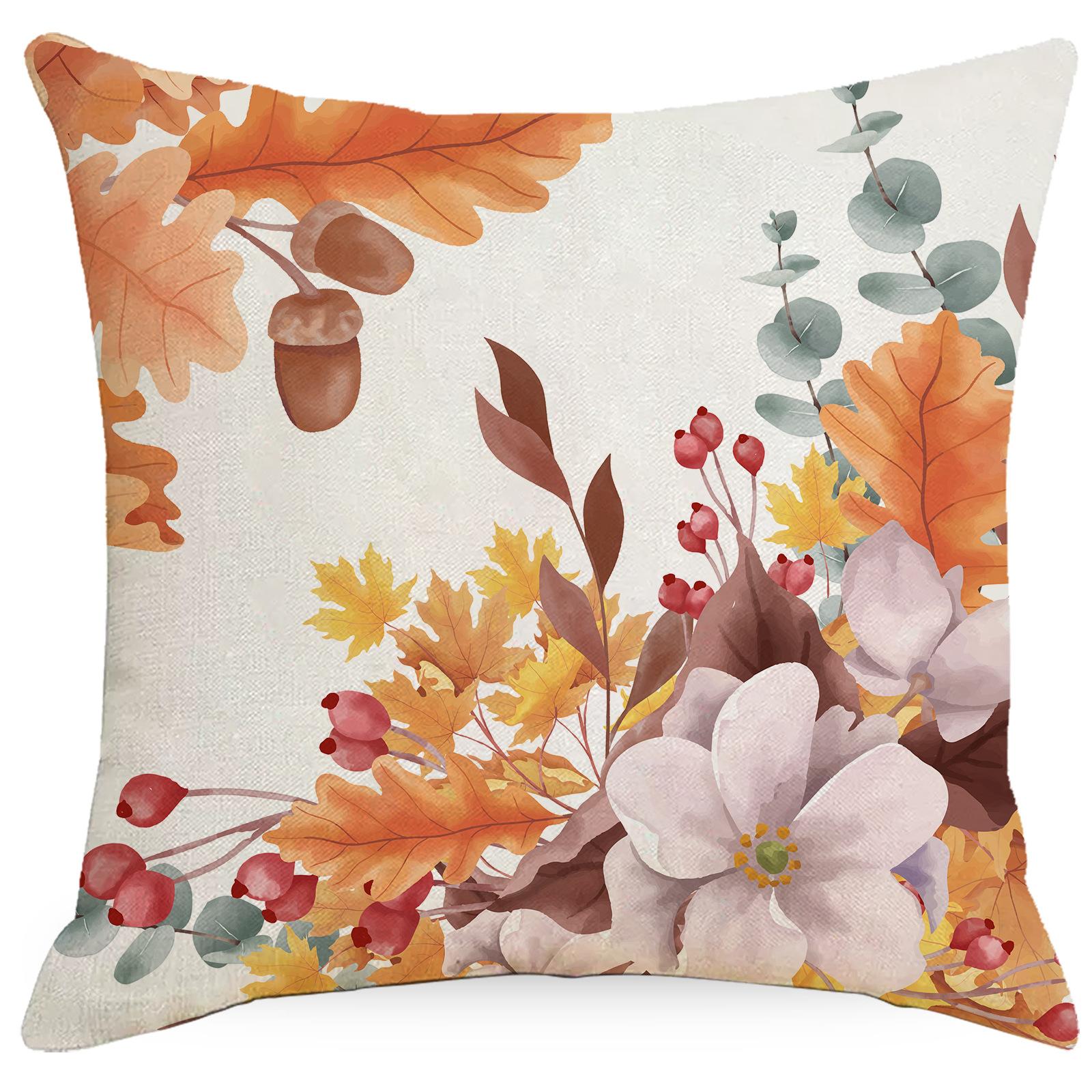 

Наволочка на подушку на День благодарения, диван, гостиная, подушка, лен, новый цветок, письмо, дом, наволочка 45 * 45CM