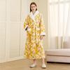 Men's Winter Shawl Collar Plush Fleece Bathrobe Soft Warm Long Sleeve Robe with Pockets Spa Robes for Men Comfortable Fluffy Homewear Sleepwear