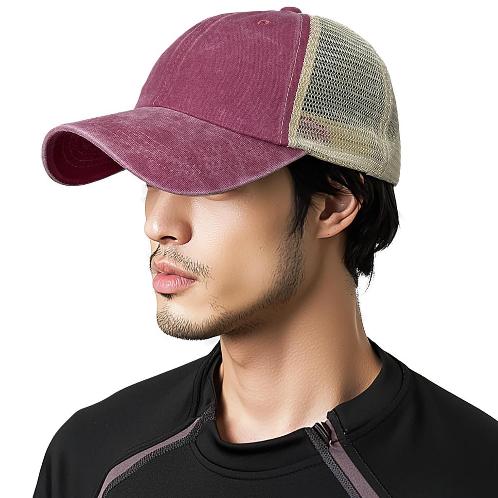 Croogo Mesh Trucker Solid Color Baseball Sweat BB Sun Sports Running Lightweight Cap, Breathable, Cap, Cap, Cap, Protection, Cap, Cap, Driving,
