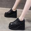 Fashion Women's Platform Shoes Punk Style Platform Women Pumps Black Fashion Wedges High Heels Ladies Shoes Large Size Lace Up Sneakers