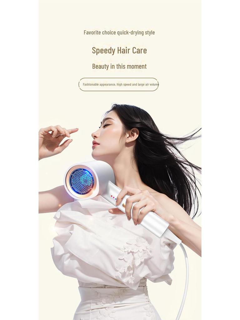 High-Power Ionic Hair Dryer with Blue Light for Home & Salon Use
