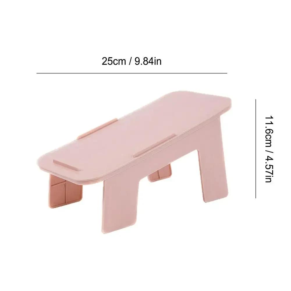 

Double Layer Integrated Simple Foldable Storage Shoe Rack Anti Slip Durable PP Healthy Material Household Shoe Bracket Hanger рожевий
