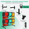 Folding Chair Rack with 4 Locking Wheels Folding Chair Storage Dolly Heavy Duty Folding Chair Cart for 42 Chairs and 12 Tables
