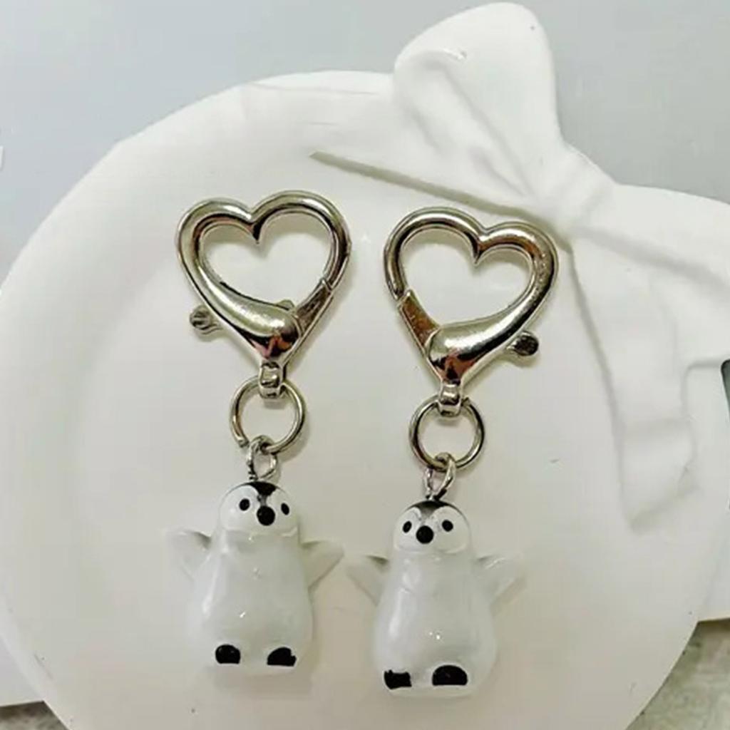 Multipurpose Lovely 3D Penguins Keychain Charm Sturdy Resin Animal Pendant for Women Men Kids Gifts Bag or Car Key