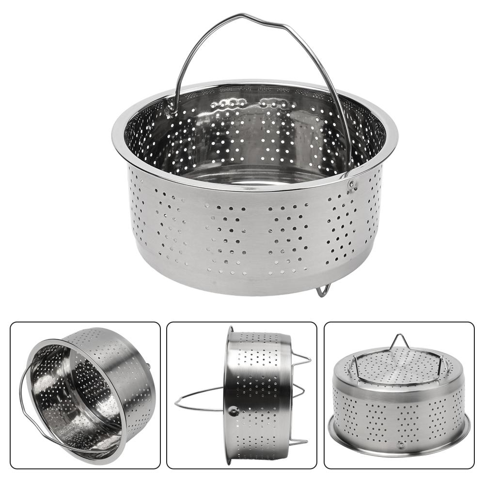 Stainless Steel Steamer Basket Insert Steamer Rack Insert Pot Rice Steamer With Handle Kitchen Cooker Cooking Tool