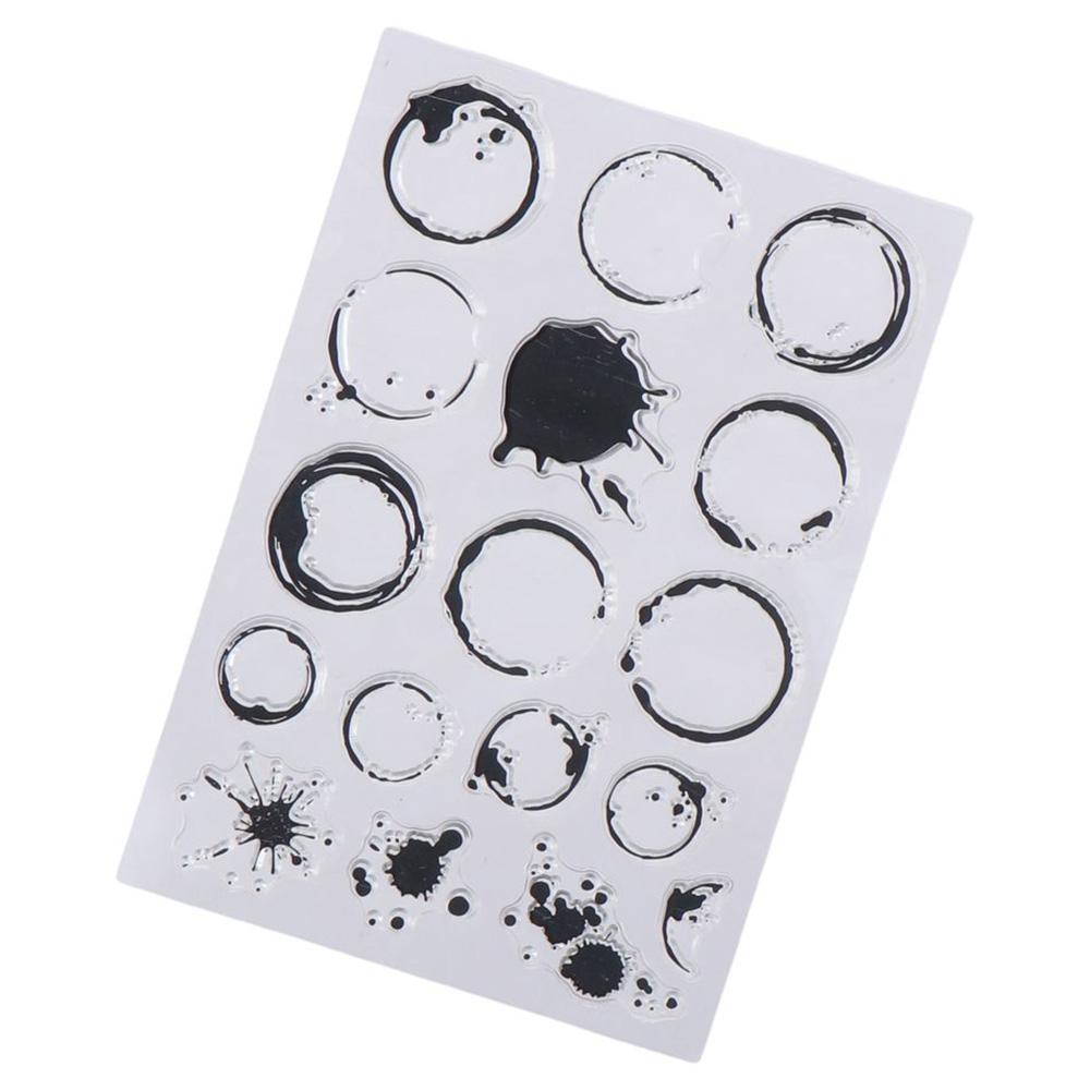 Decorative Stamps Transparent Stamps Silicone Coffee Stains Stamps Silicone Stamps for DIY белый