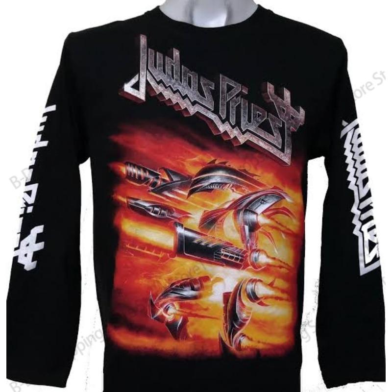 Herren Neues Rock Langarm-T-Shirt Judas Priest Band 3D-Druck T-Shirt Herren Damen Mode Hip Hop Oberteile T-Shirts Herrenbekleidung Y2k Hemd