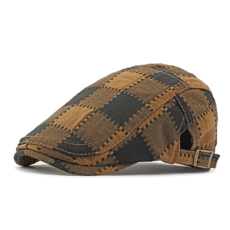 Women Peaked Cap Men's Plaid Beret Spring Autumn Forward Cap Outdoor Sunshade Cap
