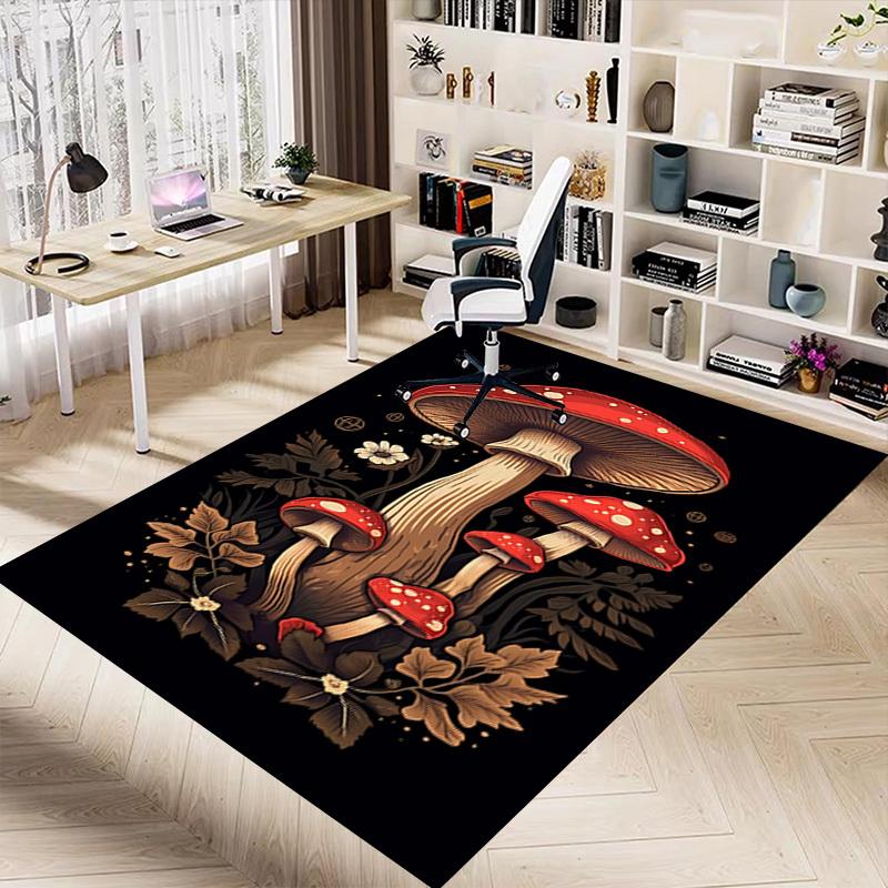 1pc mushroom forest Carpet Anti Slip Polyester Floor Mat for office.Bedroom