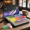 JusArt Marcadores Acrílicos Set de 72 Colores Base Agua Brillantes Punta Gruesa Gran Capacidad Marcadores de Arte para Tela Vidrio Madera Cerámica Pintura DIY