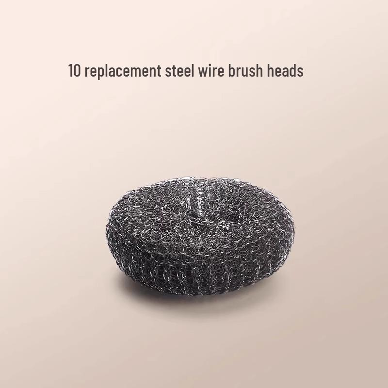 Stainless Steel Long Handle Pot & Bowl Brush with Non-Shedding Wire for Safe Dishwashing