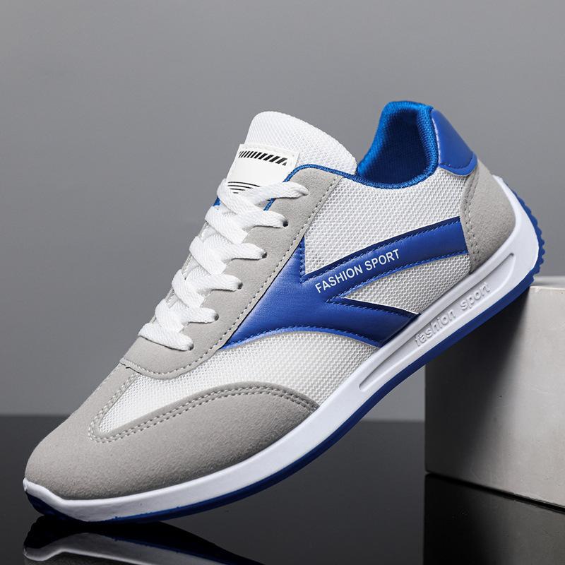 

2025 summer new men s shoes net shoes sports casual shoes non-slip soft-soled Forrest Gump shoes running versatile breathable mesh 44 синій