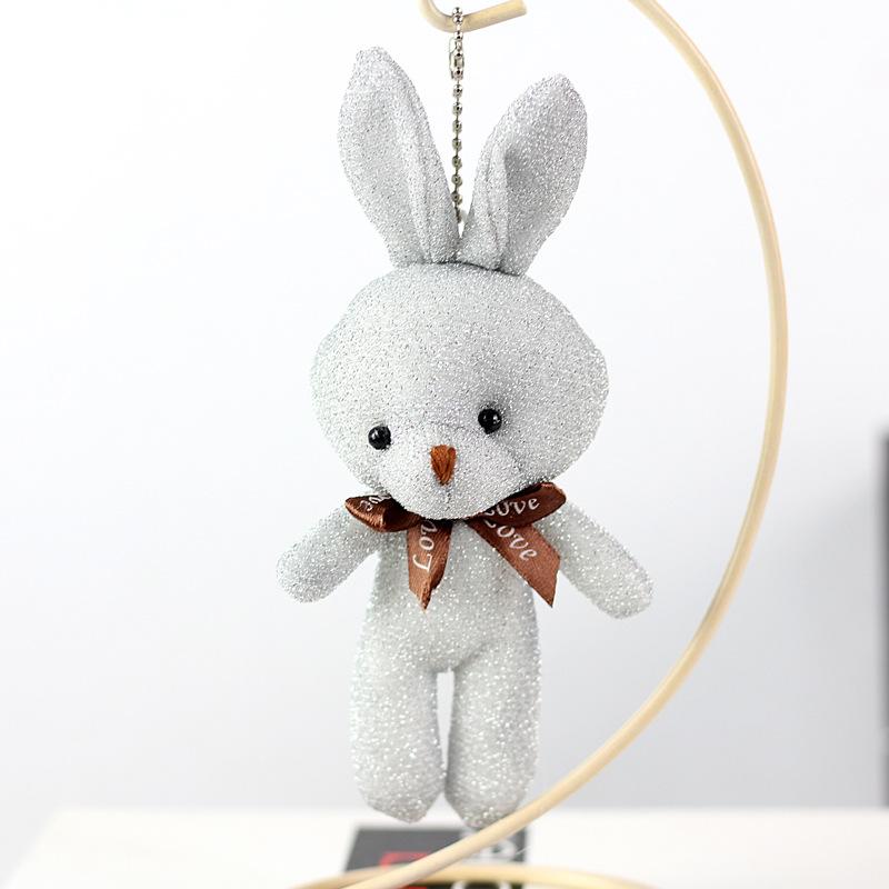 

Плюшевая игрушка Зайчик с блестящим бантом Мягкая пушистая набивная игрушка для всех возрастов