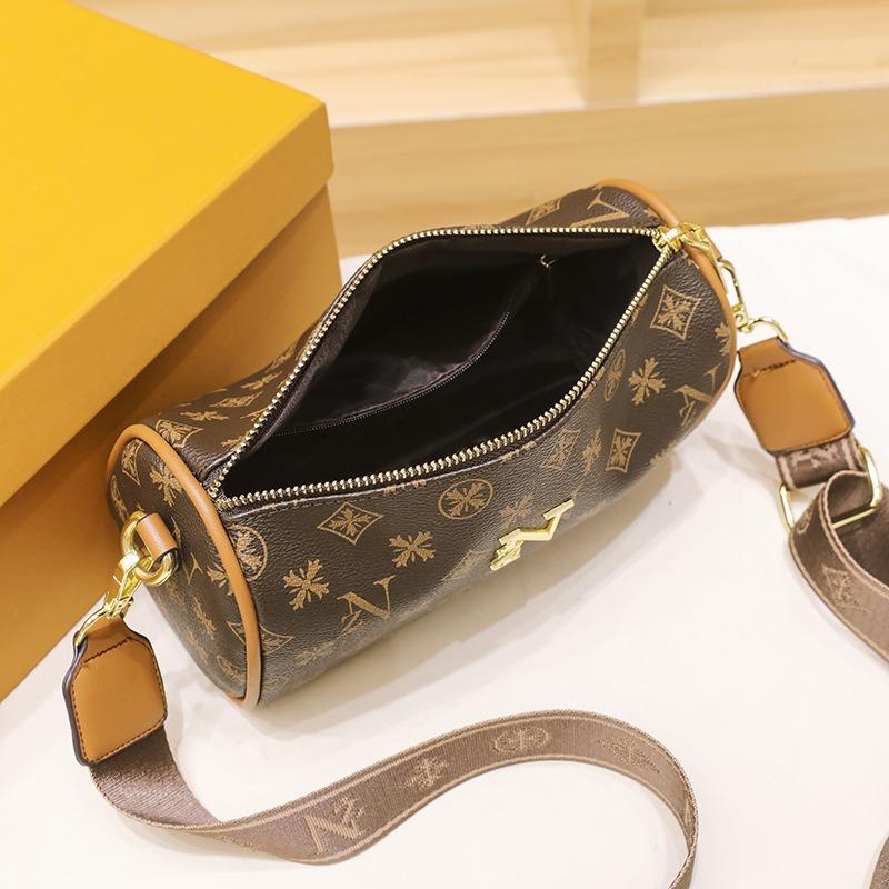 Nová retro potištěná válcová taška módní všestranná taška polštář jednoduchá taška přes jedno rameno šikmo přes tělo dámská taška