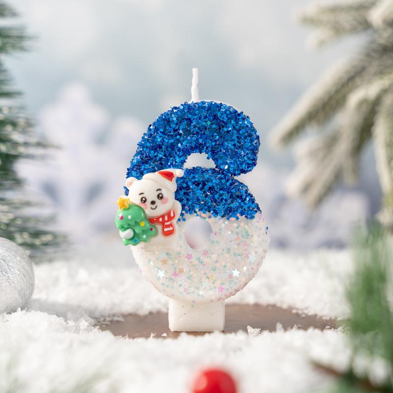 Innovative Christmas Party Atmosphere Decoration Snowman Numbers Candles
