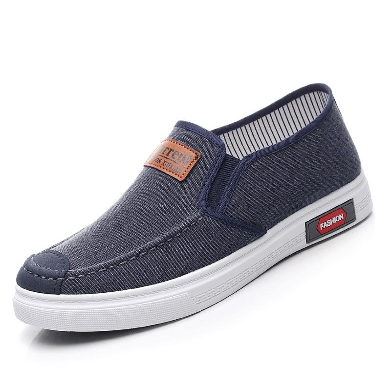 Cloth Shoes Men's Canvas Shoes Men's Shoes Low-top One-pedal Spring and Summer Casual Shoes Board Shoes Non-slip Comfortable Work Shoes