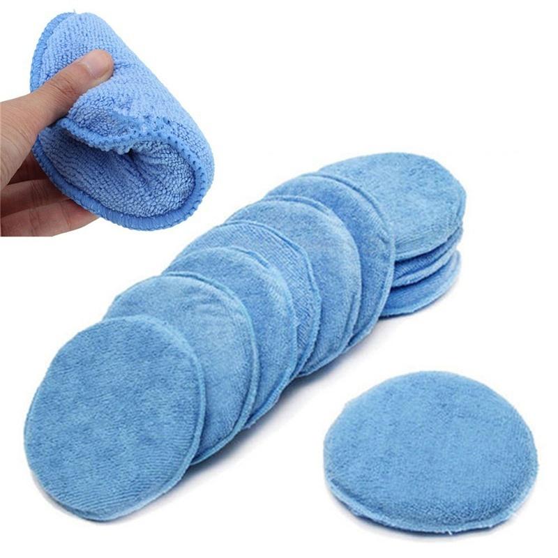 3PCS Polish Foam Sponge Car Applicator Cleaning Microfiber Waxing Pads