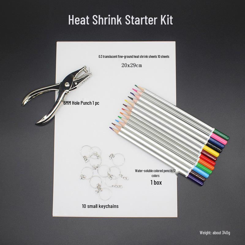 DIY Colored Pencil Heat Shrink Sheet Set for Beginners