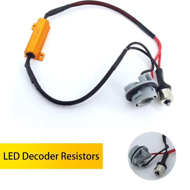 2PCS 50W 6 Ohm Canbus 1156 P21W PY21W 1157 T20 7440 7443 LED Decoder Wiring Canceller Lights Car Load Resistor Error Canceller