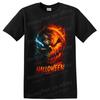Halloween Skull Fire and Blue Flame Horror Art T Shirt Graphic Tee Gothic Design