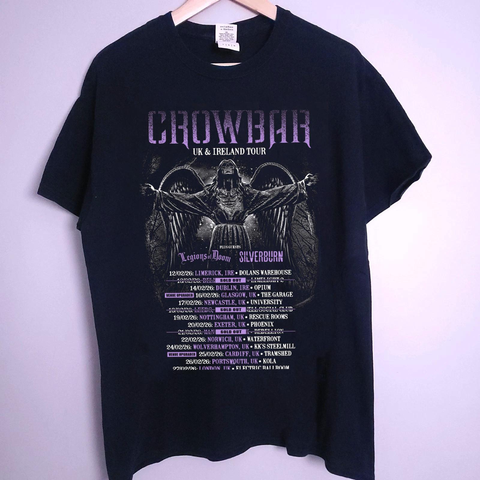Hot CROWBAR Band The UK Ireland Tour 2026 Black S to 5XL Tee Shirt SN817 XXXL