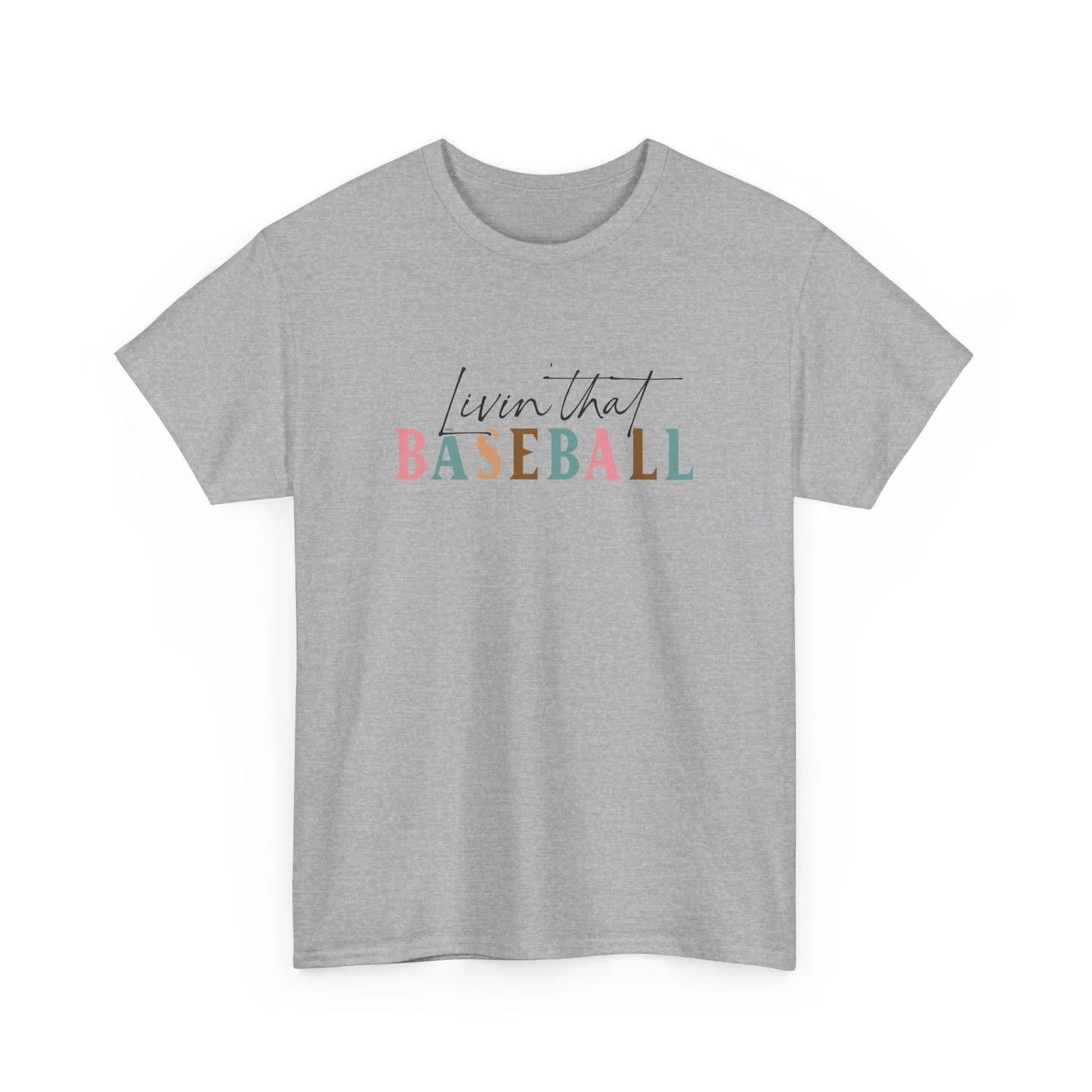 Livin that baseball T-Shirt | Funny Motherhood Tee | Cute Mom Gift 3XL