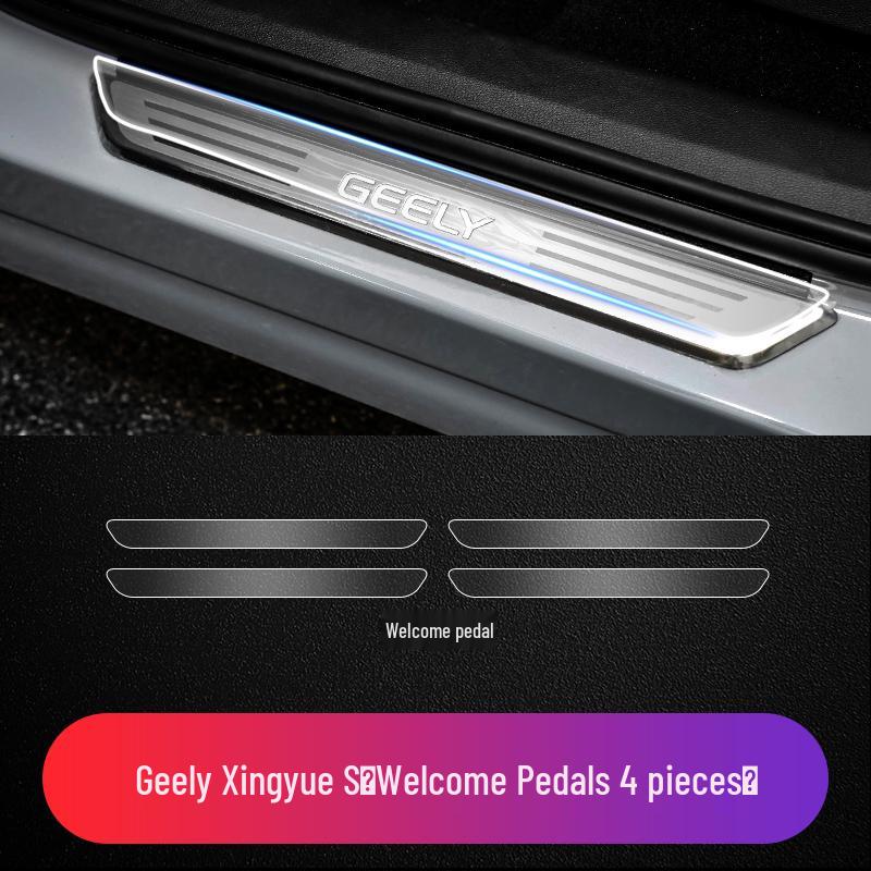 Geely Xingyue/Xingyue L/S Vítací pedál TPU Ochranná fólie Proti poškrábání Prahová lišta Dveří Průhledný kryt