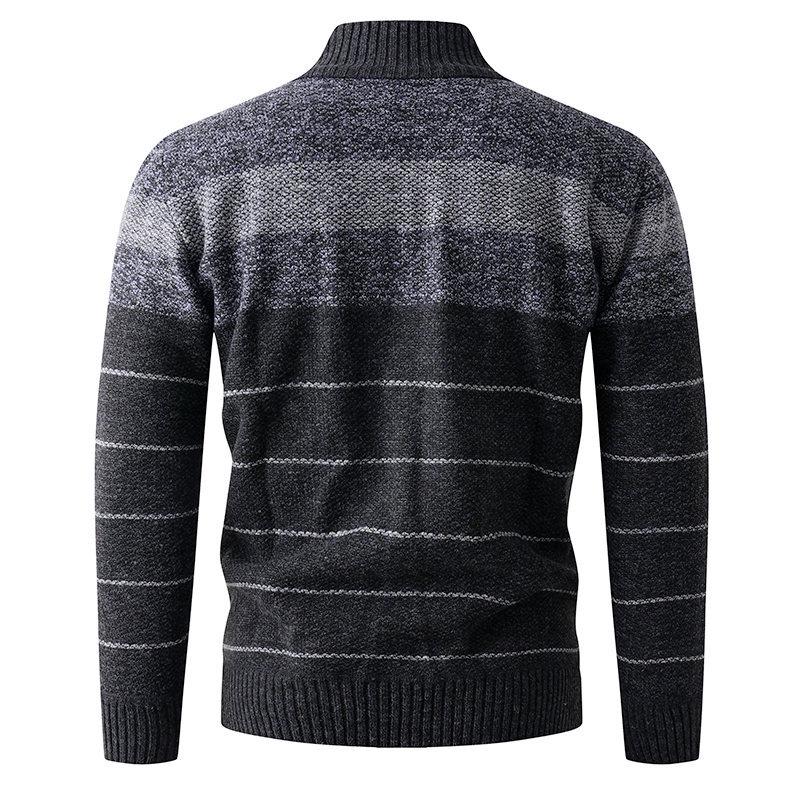 Autumn/Winter Men's Trendy Knit Half-Zip Sweater - European and American Style