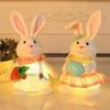 Easter Rabbit Figurine: Luminous Standing Pose with Cute Carrot & Egg - Perfect Ornament for Easter Decoration