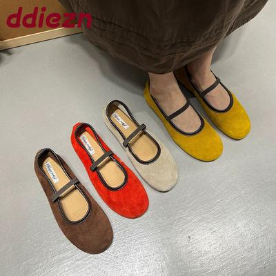 Mode Damen Slipper Schuhe Flache Damenschuhe Ballerinas Weich Mode Runde Zehenpartie Damen Mary Janes Flache Schuhe