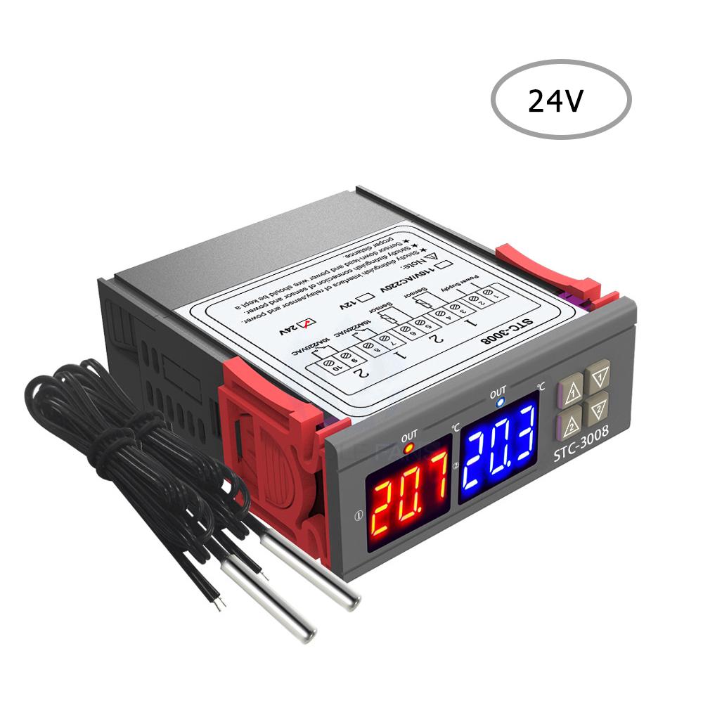 Dual Digital Display Thermostat Temperature Regulator Temperature