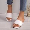 Women's shoes new flat-bottomed cool slippers women's simple casual style large size solid color one-word slippers