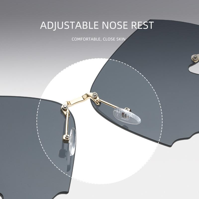 Auto-Schmetterlings-Sonnenbrille für Herren und Damen, UV-Schutz, Vintage-Radsport, randlose Sonnenbrille aus Metall