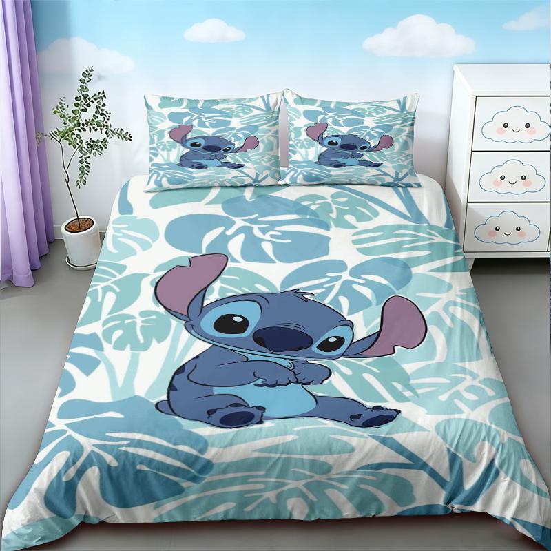 Kids Stitch & Angel Duvet Cover Cartoon Quilt Cover Soft and Comfortable Bedding Set for Bedroom Decor Home Gifts